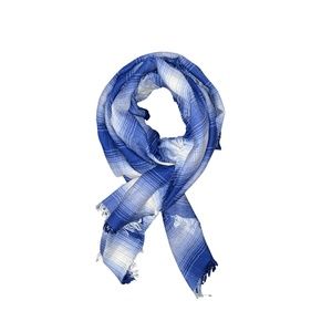 New, LOFT Women's Oversized Blue & White Plaid Wrap Neck Blanket Scarf